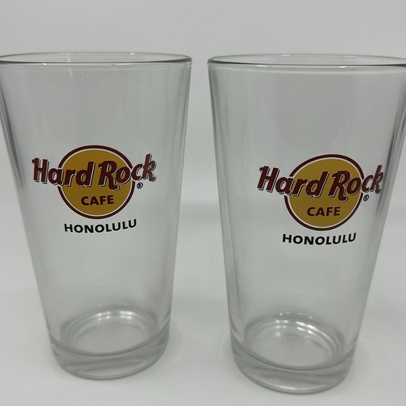 HARD ROCK CAFE HONOLULU GLASS SET OF TWO - Picture 3 of 8